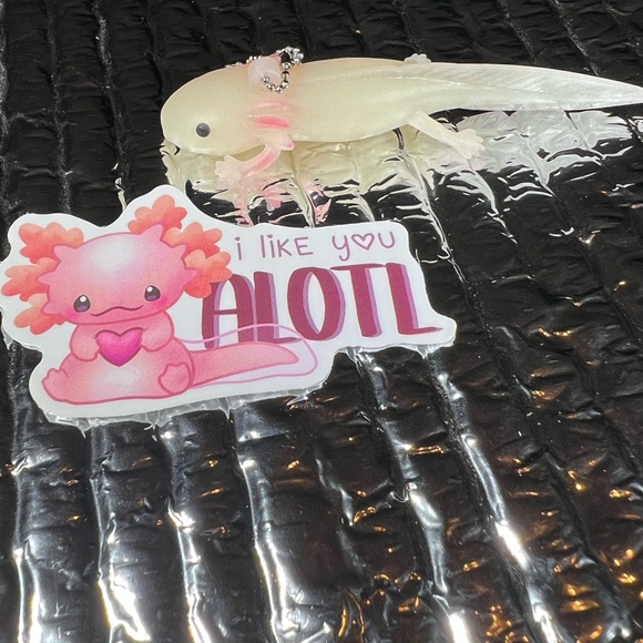 I Like U Alotl Axolotl Crazy Trending WaterProof Single Decor Accent Sticker - Picture 2 of 5